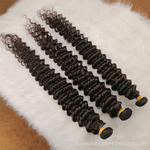 Deep Wave Curly Hair Bundles 100% Brazilian Hair Bundles Extension Remy Curly Human Hair Bundles